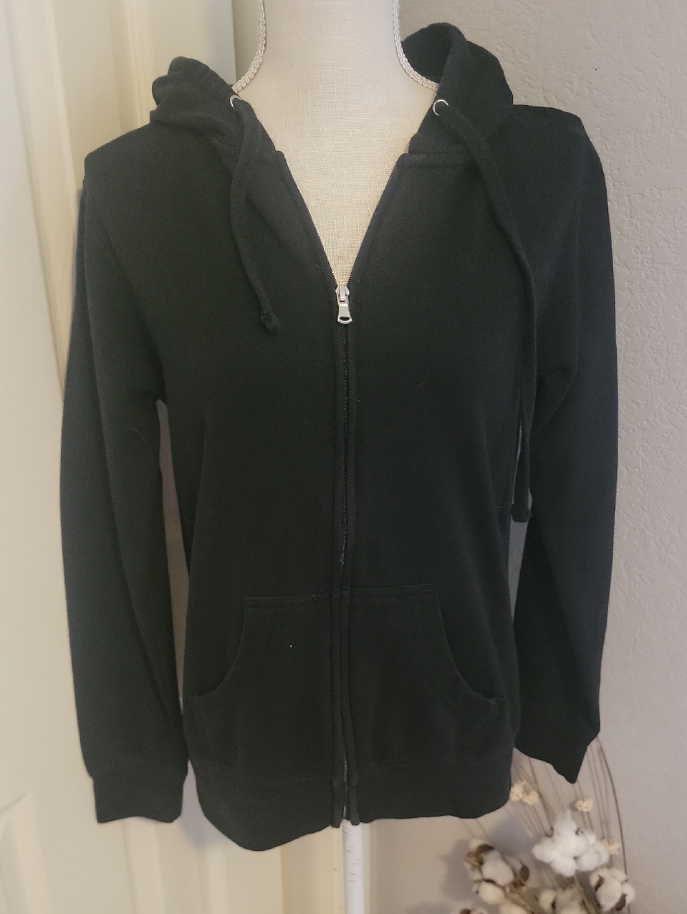Black Hoodie With Cross Embellishments